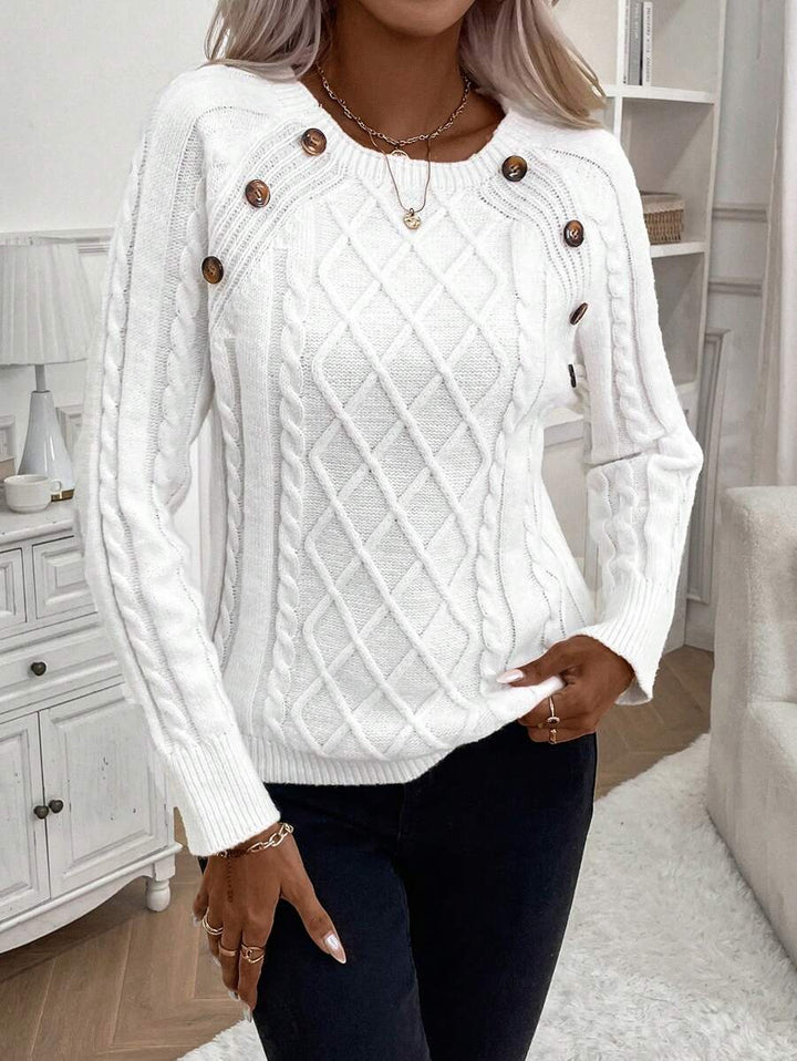 Ivory™ – Button Jumper for Effortless Everyday Elegance