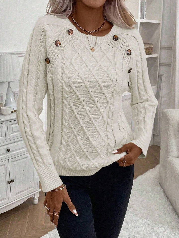 Ivory™ – Button Jumper for Effortless Everyday Elegance