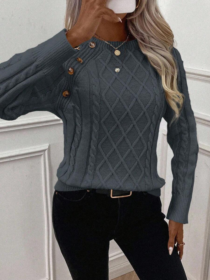 Ivory™ – Button Jumper for Effortless Everyday Elegance