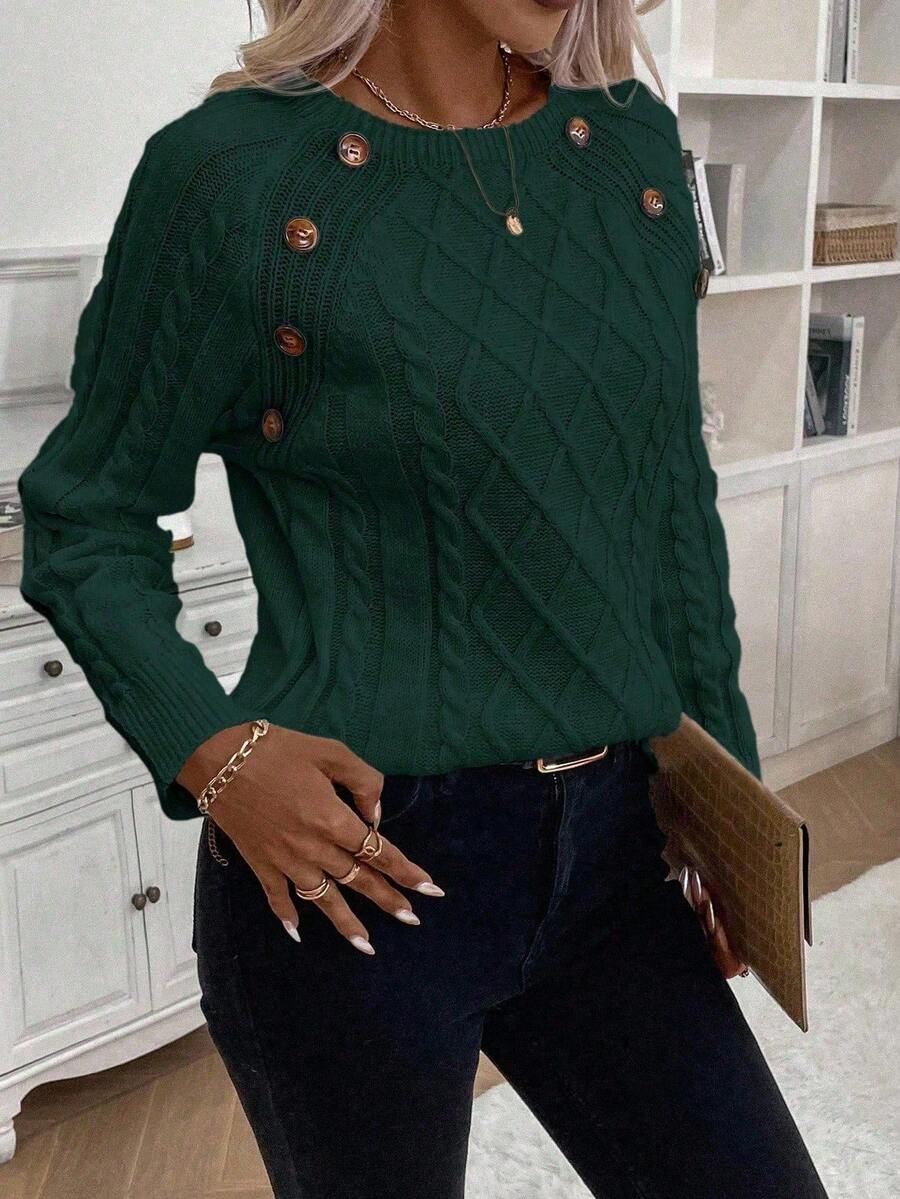 Ivory™ – Button Jumper for Effortless Everyday Elegance