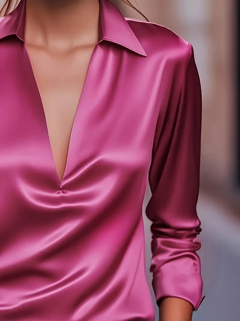 Naya™ – Elegant V-Neck Blouse for Day-to-Night Confidence