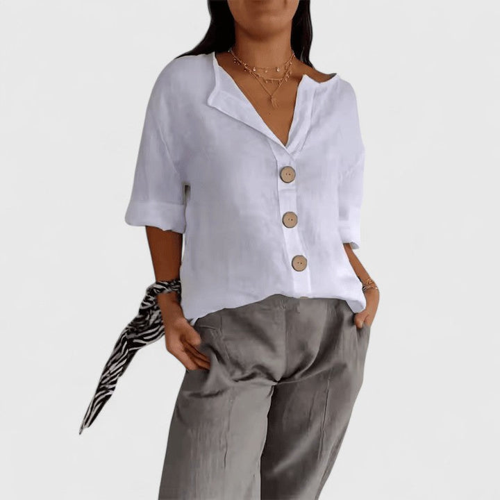 Katherine™ Elegant Everyday Blouse – Breathable Comfort for Canadian Summers