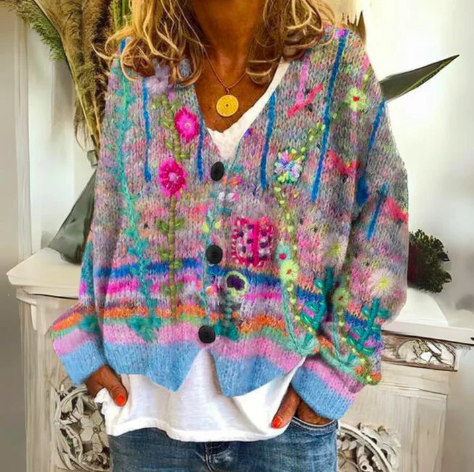 Denver™ – Floral Cardigan for Artistic Everyday Elegance