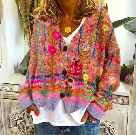 Denver™ – Floral Cardigan for Artistic Everyday Elegance