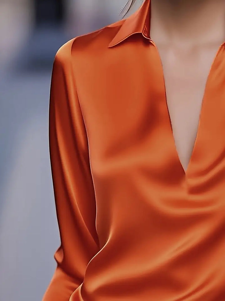 Naya™ – Elegant V-Neck Blouse for Day-to-Night Confidence