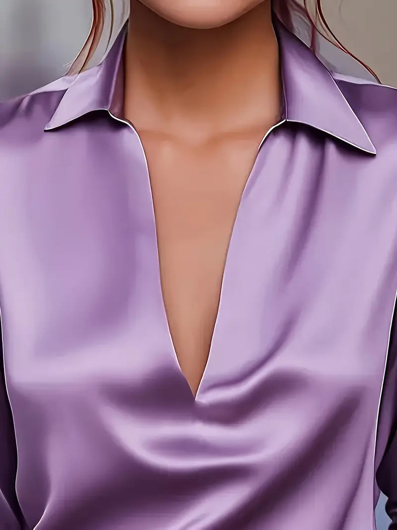 Naya™ – Elegant V-Neck Blouse for Day-to-Night Confidence